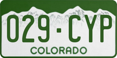 CO license plate 029CYP
