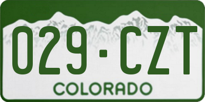 CO license plate 029CZT