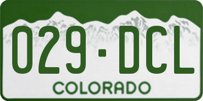 CO license plate 029DCL