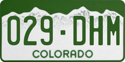 CO license plate 029DHM
