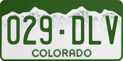 CO license plate 029DLV