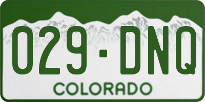 CO license plate 029DNQ