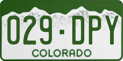 CO license plate 029DPY