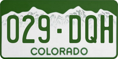 CO license plate 029DQH