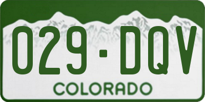 CO license plate 029DQV
