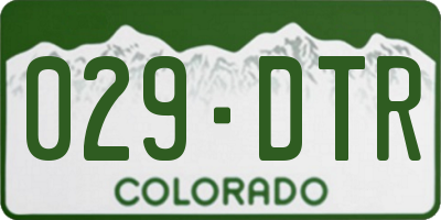 CO license plate 029DTR