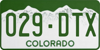 CO license plate 029DTX