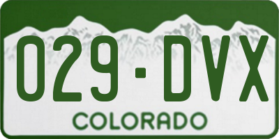 CO license plate 029DVX