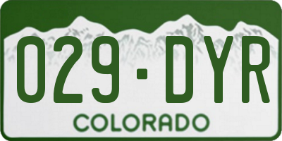 CO license plate 029DYR