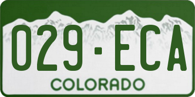 CO license plate 029ECA