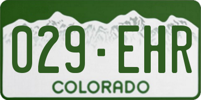 CO license plate 029EHR