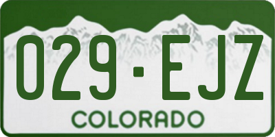 CO license plate 029EJZ