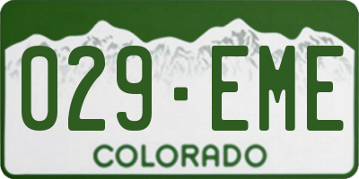 CO license plate 029EME