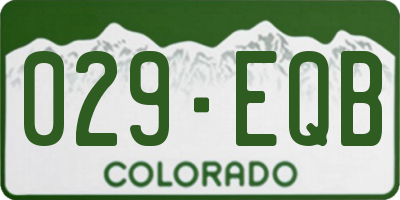 CO license plate 029EQB