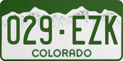 CO license plate 029EZK
