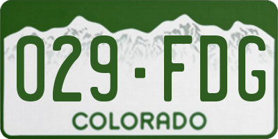 CO license plate 029FDG