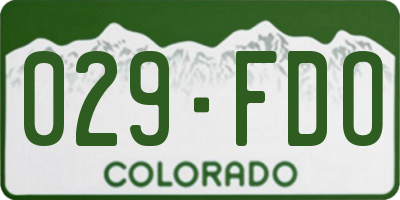 CO license plate 029FDO