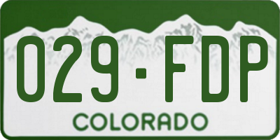 CO license plate 029FDP