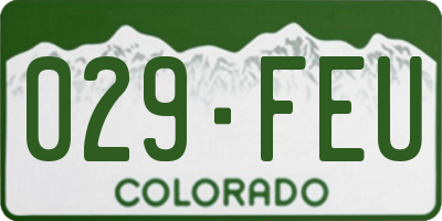 CO license plate 029FEU