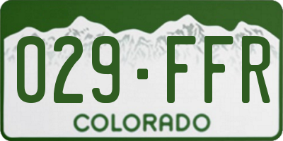 CO license plate 029FFR
