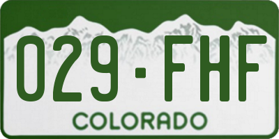 CO license plate 029FHF