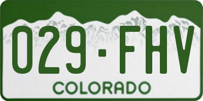 CO license plate 029FHV