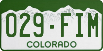 CO license plate 029FIM