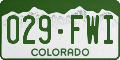 CO license plate 029FWI