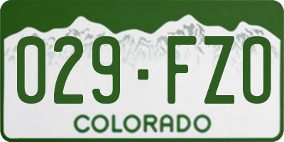 CO license plate 029FZO