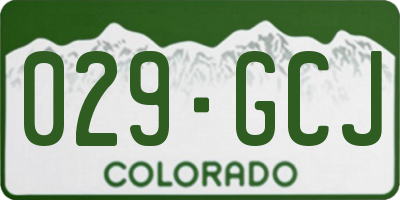 CO license plate 029GCJ