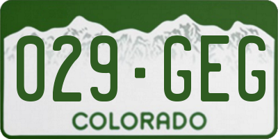 CO license plate 029GEG