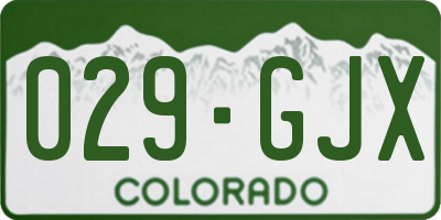 CO license plate 029GJX