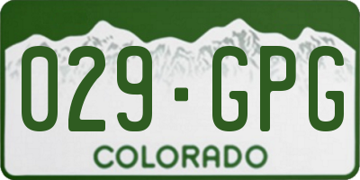 CO license plate 029GPG