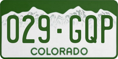 CO license plate 029GQP