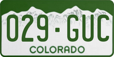 CO license plate 029GUC