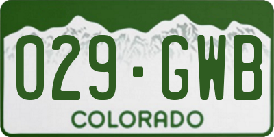 CO license plate 029GWB