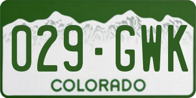 CO license plate 029GWK