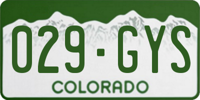 CO license plate 029GYS