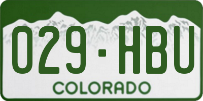 CO license plate 029HBU