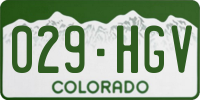 CO license plate 029HGV