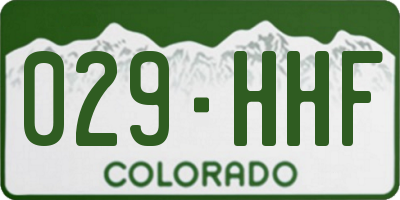 CO license plate 029HHF