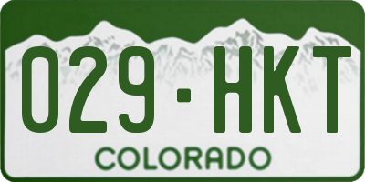 CO license plate 029HKT