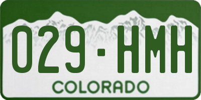 CO license plate 029HMH
