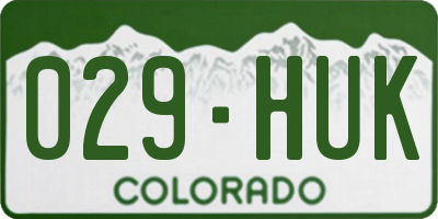 CO license plate 029HUK