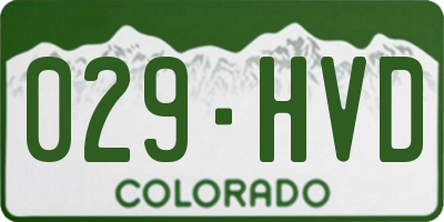 CO license plate 029HVD