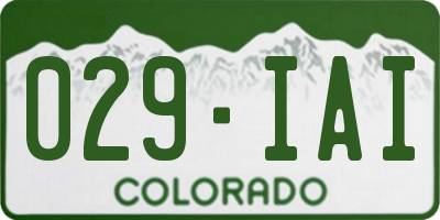 CO license plate 029IAI
