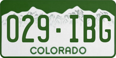 CO license plate 029IBG