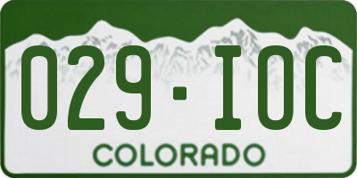 CO license plate 029IOC