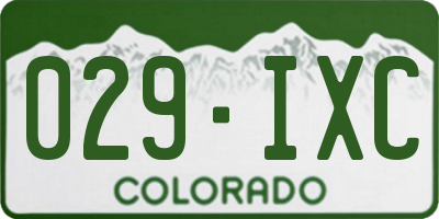 CO license plate 029IXC