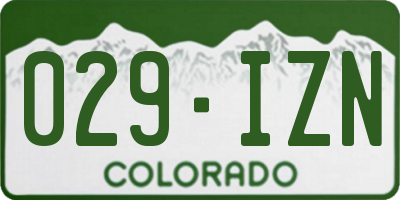 CO license plate 029IZN
